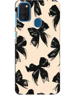 Чохол для Samsung Galaxy A21s з картинкою «Патерн чорні банти»