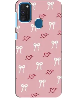 Чохол для Samsung Galaxy A21s з картинкою «Серця та банти»
