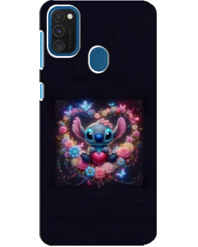 Чохол для Samsung Galaxy A21s з картинкою «Stitch у квітах»