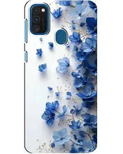 Чохол для Samsung Galaxy A21s з картинкою «Блакитний квітковий каскад»