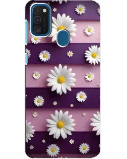 Чохол для Samsung Galaxy A21s з картинкою «Ромашки на фіолетовому»