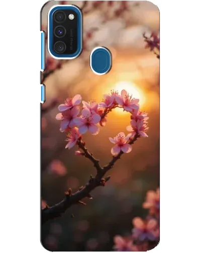 Чехол для Samsung Galaxy A21s с картинкой «Розовый цвет сердце на фоне заката» Чехол для Samsung Galaxy A21s с картинкой «Розовый цвет сердце на фоне заката»