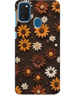 Чохол для Samsung Galaxy A21s з картинкою «Візерунок з маленьких соняшників»