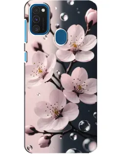 Чохол для Samsung Galaxy A21s з картинкою «Ніжня сакура та краплі»