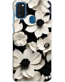 Чохол для Samsung Galaxy A21s з картинкою «Об'ємні білі квіти»