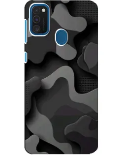 Чехол для Samsung Galaxy A21s с картинкой «Темный абстрактный камуфляж»