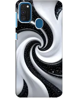 Чехол для Samsung Galaxy A21s с картинкой «Черно-белая спираль»