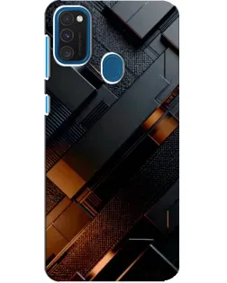 Чехол для Samsung Galaxy A21s с картинкой «Черные геометрические блоки»