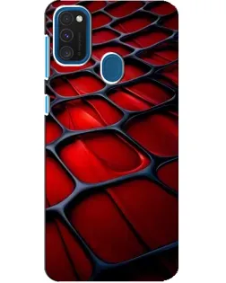 Чехол для Samsung Galaxy A21s с картинкой «Красная глянцевая сетка»