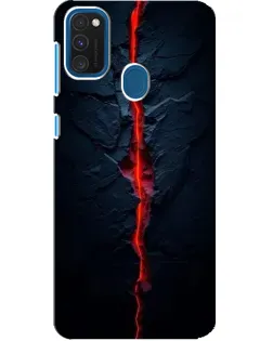Чехол для Samsung Galaxy A21s с картинкой «Kрасная лавовая трещина»