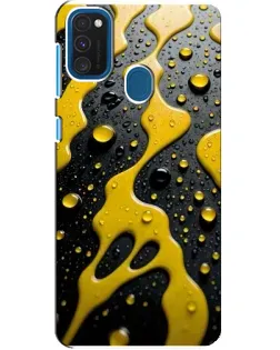 Чехол для Samsung Galaxy A21s с картинкой «Жидкое желтое золото»