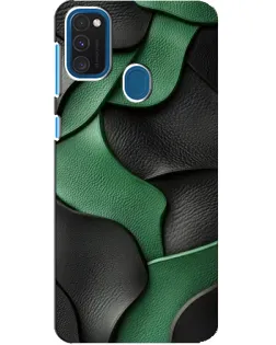 Чехол для Samsung Galaxy A21s с картинкой «Зеленые кожаные волны»