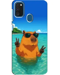 Чехол для Samsung Galaxy A21s с картинкой «Морская капибара»