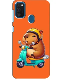 Чехол для Samsung Galaxy A21s с картинкой «Капибара на скутере»