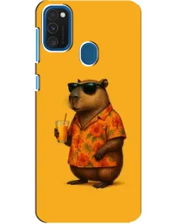 Чехол для Samsung Galaxy A21s с картинкой «Капибара на отдыхе»