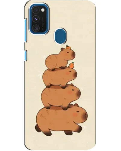 Чехол для Samsung Galaxy A21s с картинкой «Башня из капибар»
