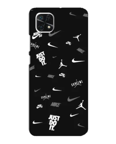 Чехол для Samsung Galaxy A22 5G с картинкой «Nike Black Pattern» Чехол для Samsung Galaxy A22 5G с картинкой «Nike Black Pattern»