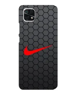 Чехол для Samsung Galaxy A22 5G с картинкой «Nike — карбоновая сетка»