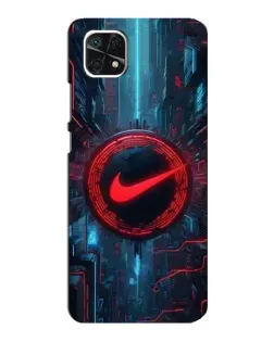 Чехол для Samsung Galaxy A22 5G с картинкой «Техногенный стиль Nike»