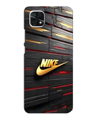 Чехол для Samsung Galaxy A22 5G с картинкой «Золотой Nike на металле» Чехол для Samsung Galaxy A22 5G с картинкой «Золотой Nike на металле»