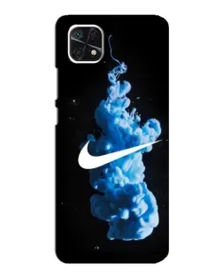 Чехол для Samsung Galaxy A22 5G с картинкой «Nike и синий дым»