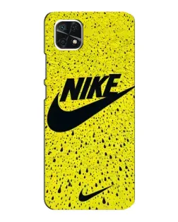 Чехол для Samsung Galaxy A22 5G с картинкой «Желтый текстурный Nike»