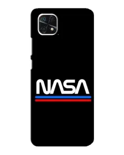 Чехол для Samsung Galaxy A22 5G с картинкой «NASA — классика Red Blue»