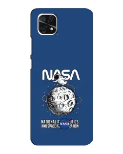 Чехол для Samsung Galaxy A22 5G с картинкой «NASA — лунная миссия»