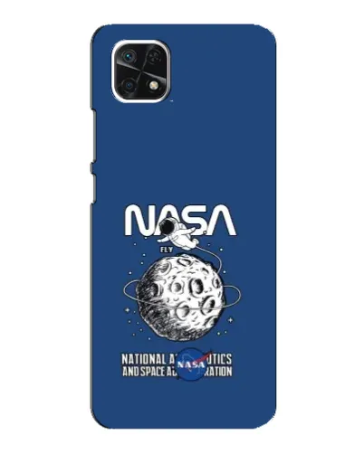 Чехол для Samsung Galaxy A22 5G с картинкой «NASA — лунная миссия»