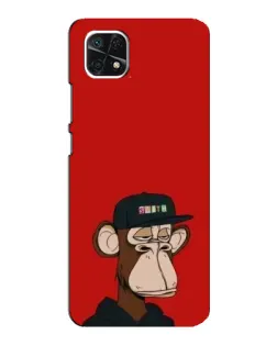 Чехол для Samsung Galaxy A22 5G с картинкой «Bored Ape — красный фон»