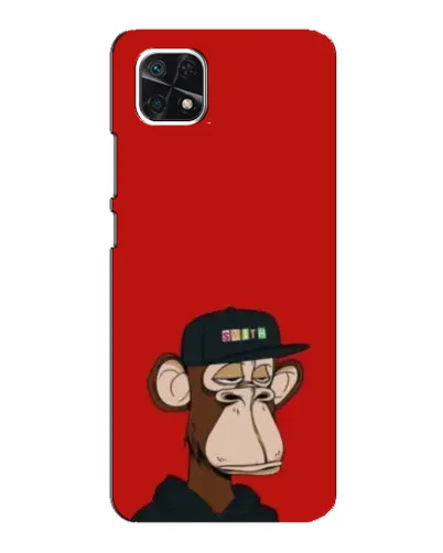 Чехол для Samsung Galaxy A22 5G с картинкой «Bored Ape — красный фон»