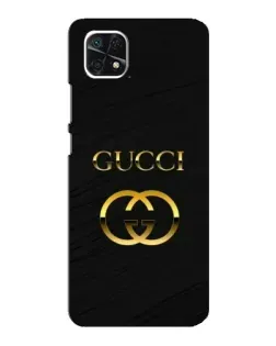 Чехол для Samsung Galaxy A22 5G с картинкой «Золотой логотип Gucci»