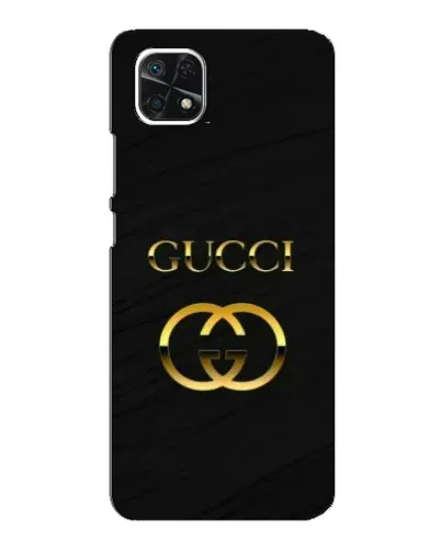 Чехол для Samsung Galaxy A22 5G с картинкой «Золотой логотип Gucci»