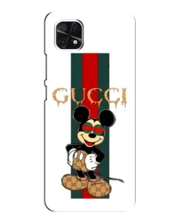 Чехол для Samsung Galaxy A22 5G с картинкой «Микки Маус Gucci — полосы»