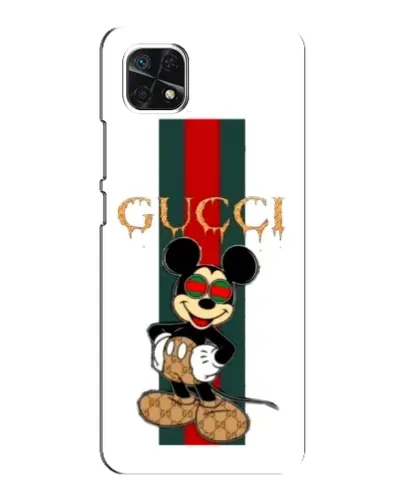 Чехол для Samsung Galaxy A22 5G с картинкой «Микки Маус Gucci — полосы»