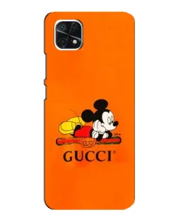 Чохол для Samsung Galaxy A22 5G з картинкою «Міккі Маус Gucci — помаранч»