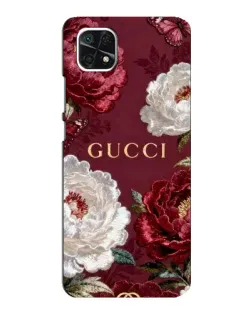 Чохол для Samsung Galaxy A22 5G з картинкою «Gucci — бордові троянди»