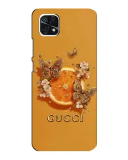 Чохол для Samsung Galaxy A22 5G з картинкою «Gucci — золоті метелики»