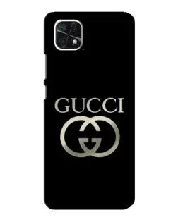 Чохол для Samsung Galaxy A22 5G з картинкою «Gucci — золото на чорному»