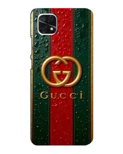 Чохол для Samsung Galaxy A22 5G з картинкою «Gucci — фірмова смуга та золото»