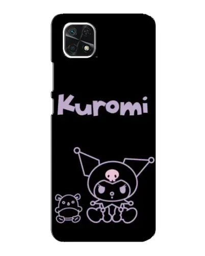 Чехол для Samsung Galaxy A22 5G с картинкой «Kuromi — черный минимализм»
