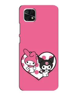 Чехол для Samsung Galaxy A22 5G с картинкой «Kuromi и My Melody»