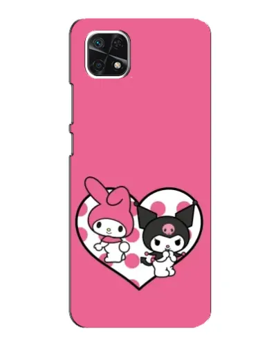 Чехол для Samsung Galaxy A22 5G с картинкой «Kuromi и My Melody»