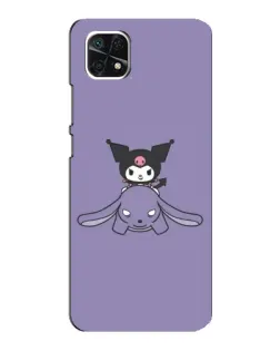 Чехол для Samsung Galaxy A22 5G с картинкой «Kuromi на лиловом фоне»