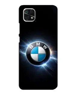 Чехол для Samsung Galaxy A22 5G с картинкой «BMW — неоновое сияние»