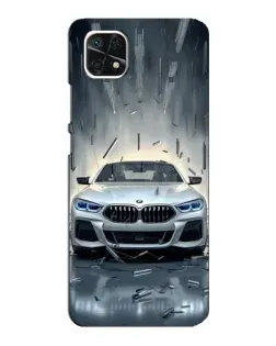 Чехол для Samsung Galaxy A22 5G с картинкой «BMW в свете фар»
