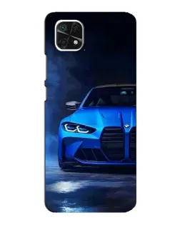 Чехол для Samsung Galaxy A22 5G с картинкой «Голубая BMW M4»