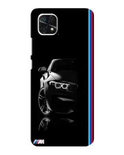 Чехол для Samsung Galaxy A22 5G с картинкой «Силуэт BMW в темноте»