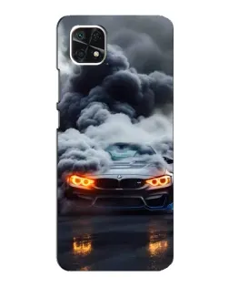 Чехол для Samsung Galaxy A22 5G с картинкой «BMW в дыму»