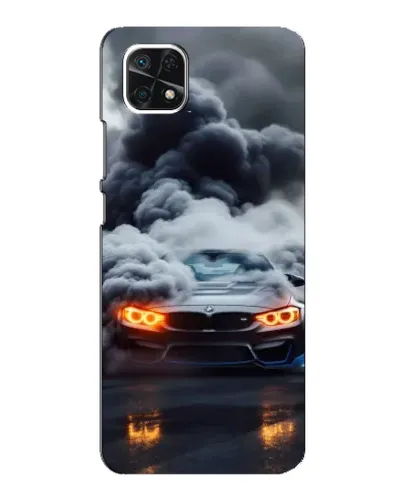 Чехол для Samsung Galaxy A22 5G с картинкой «BMW в дыму»